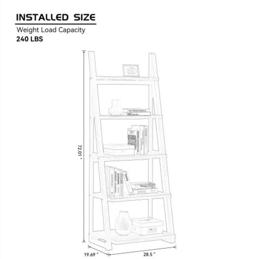5 Tiers Of Shelves With Rubberwood Frames