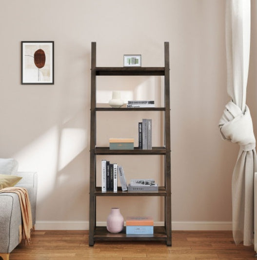 5 Tiers Of Shelves With Rubberwood Frames
