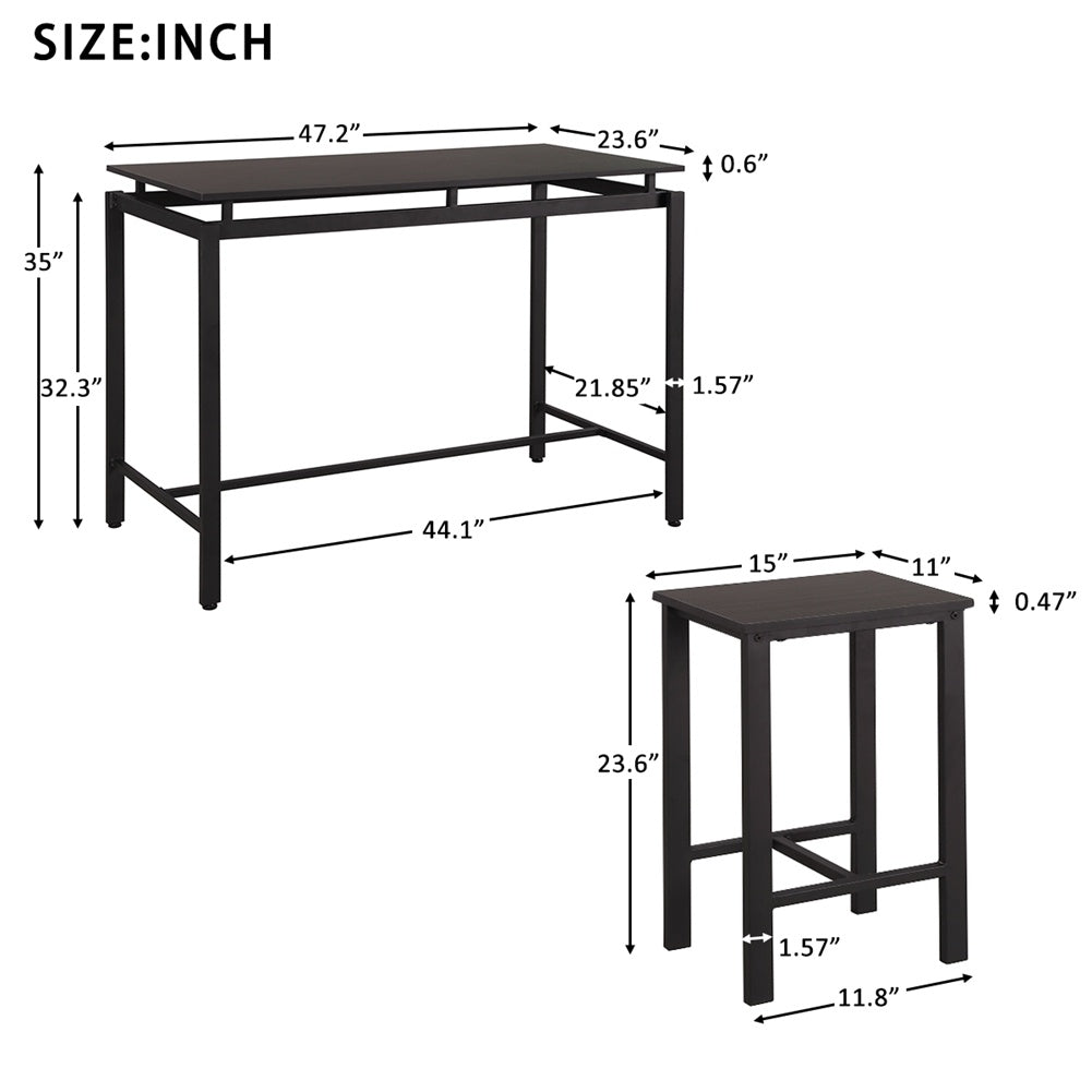 5pcs/Set Dining Table Set 4 Chairs Metal Kitchen