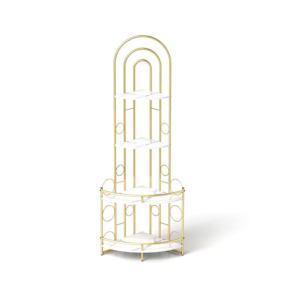 Corner Storage Shelves, 4-tier Corner With Metal Frames