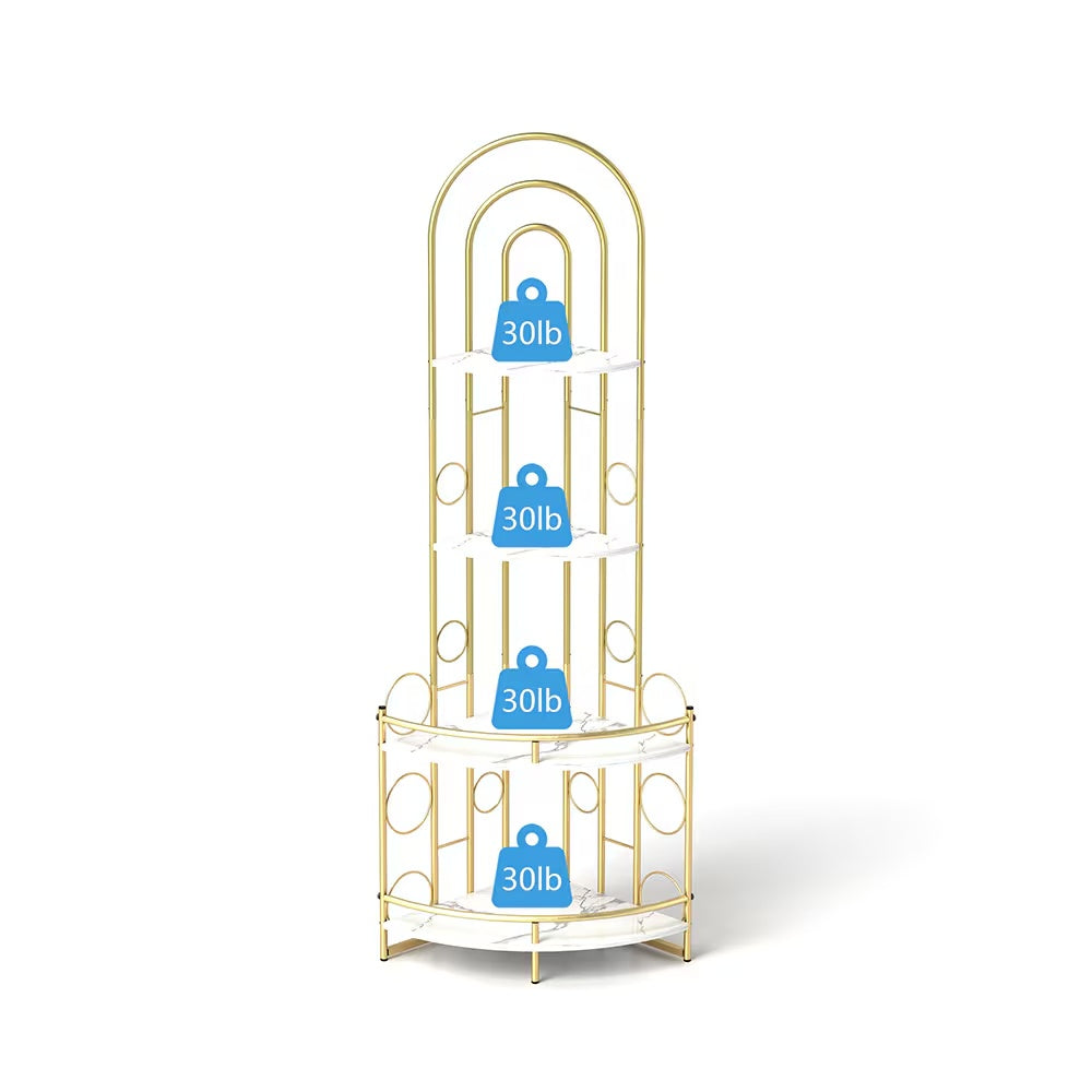 Corner Storage Shelves, 4-tier Corner With Metal Frames
