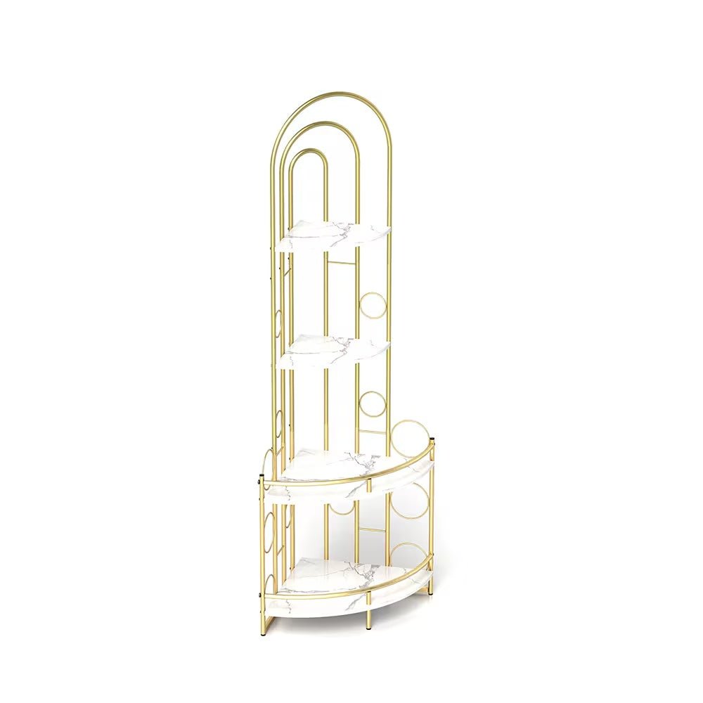 Corner Storage Shelves, 4-tier Corner With Metal Frames