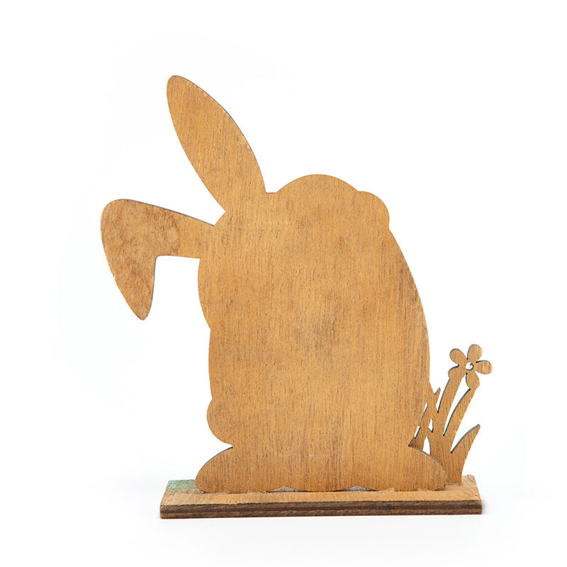 Easter Bunny Carved Wooden Ornament