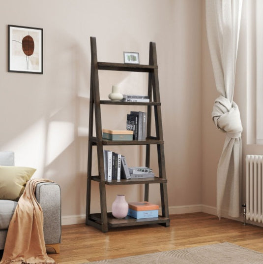 5 Tiers Of Shelves With Rubberwood Frames