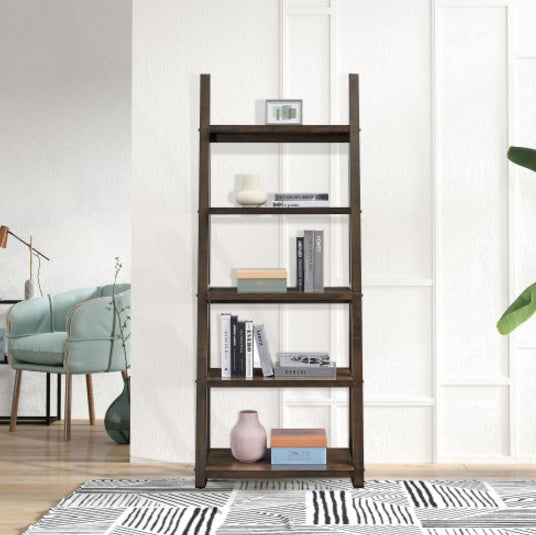 5 Tiers Of Shelves With Rubberwood Frames