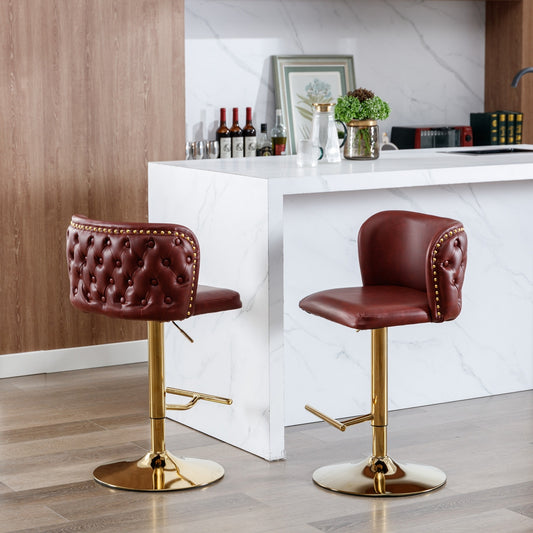 Swivel Bar Adjustable Height, Modern PU Upholstered Stools