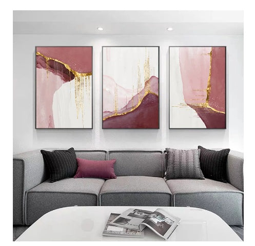 Nordic Purple Canvas Painting Abstract