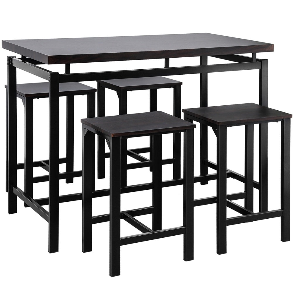 5pcs/Set Dining Table Set 4 Chairs Metal Kitchen