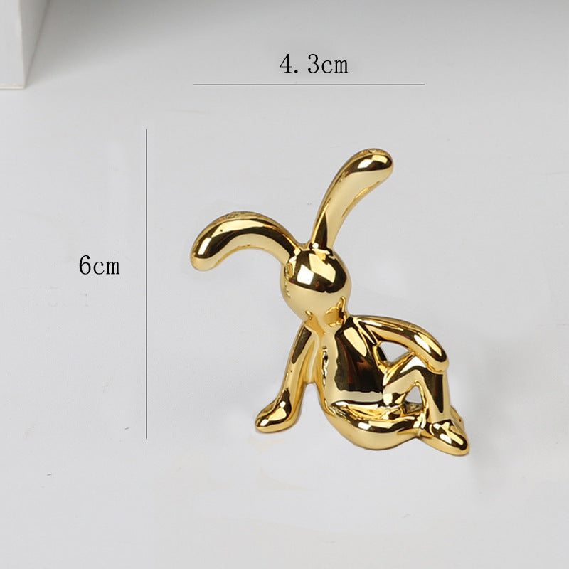 Creative Cartoon Sitting Long Eared Rabbit Ornament