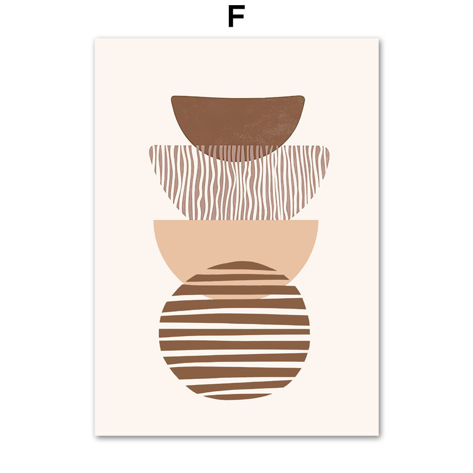 Line Leaves Geometric Abstract Boho