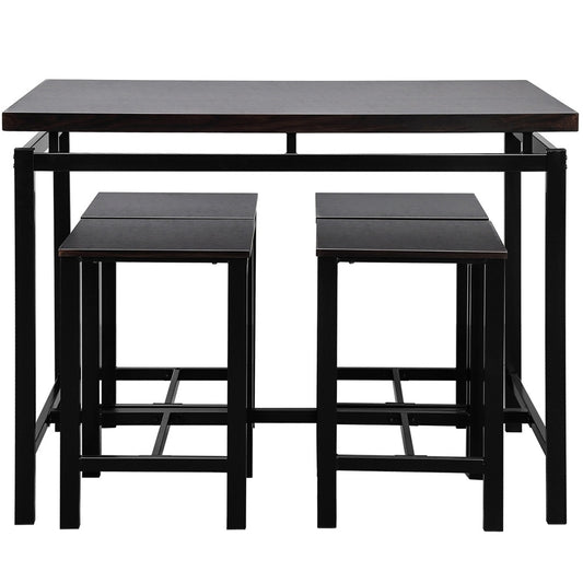 5pcs/Set Dining Table Set 4 Chairs Metal Kitchen